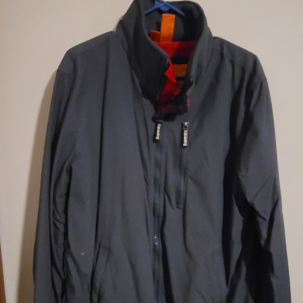 Men's Large Gray SuperDry The Windhiker Coat